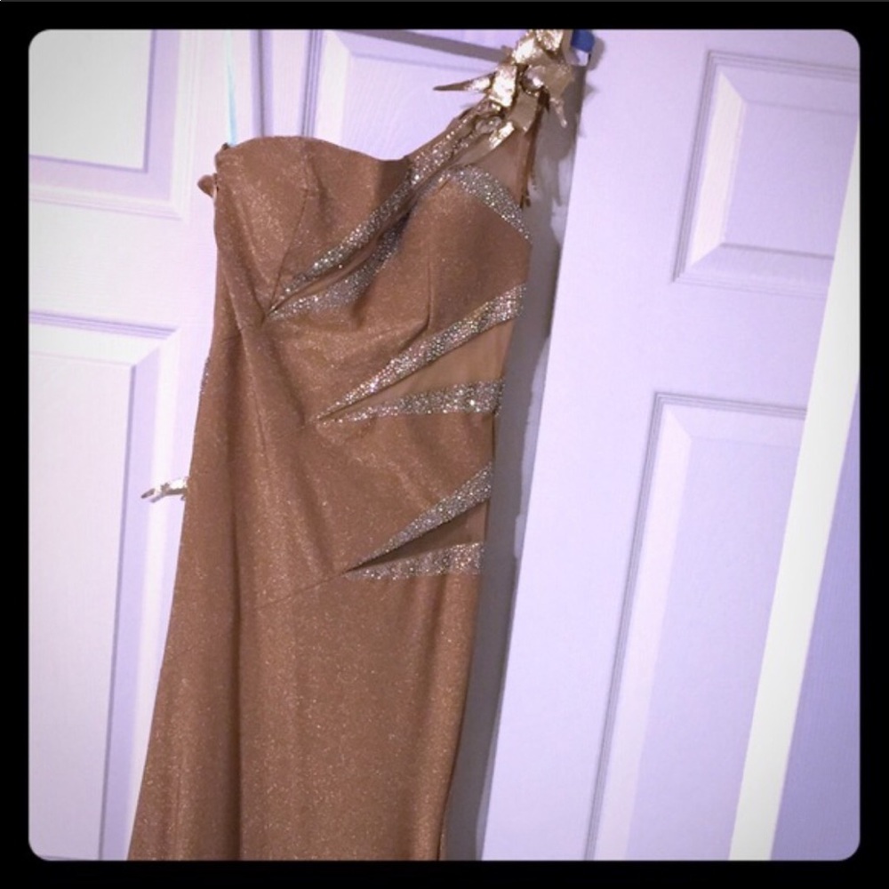 Gold evening gown